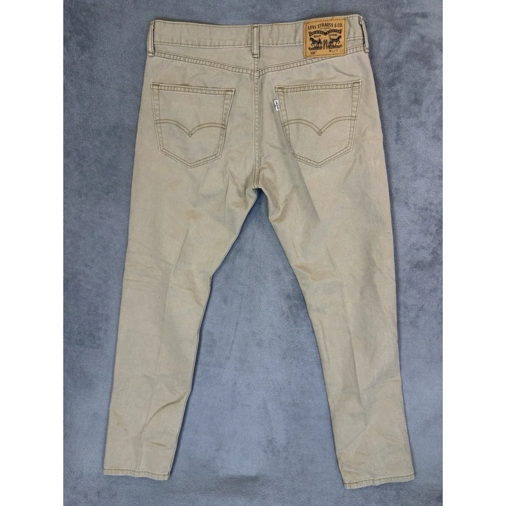 Levis Jeans Mens 32x32‎ Tan Khaki 508 Regular Fit Taper Leg White Tab *flaw*